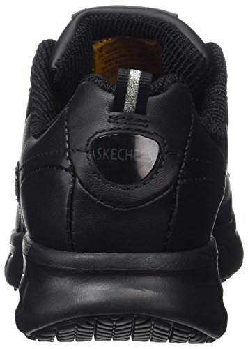 Skechers Sure Track-Trickel, Zapatos de Trabajo Mujer, Negro (BLK Black Leather), 38 EU