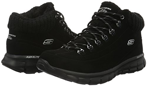 Skechers Synergy-Winter Nights, Botas Mujer, Negro (Black), 38 EU