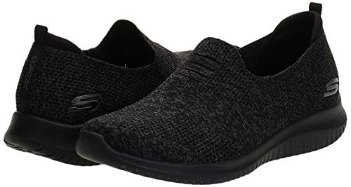 Skechers Ultra Flex-Harmonious, Zapatillas sin Cordones Mujer, Negro (BBK Black Mesh/Trim), 38 EU