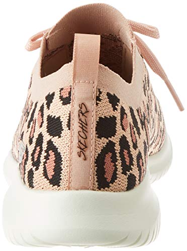 Skechers Ultra Flex Safari Tour, Zapatillas Mujer, Marrón Tan Negro Knit Mesh Off White Trim Tnbk, 37 EU