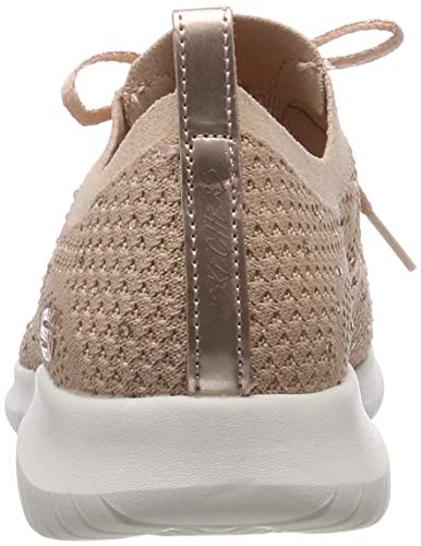 Skechers Ultra Flex-Strolling out, Zapatillas Mujer, Rosado (Ros Black Knit Mesh/Gold & White Trim), 37 EU