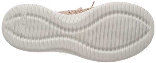 Skechers Ultra Flex-Strolling out, Zapatillas Mujer, Rosado (Ros Black Knit Mesh/Gold & White Trim), 37 EU