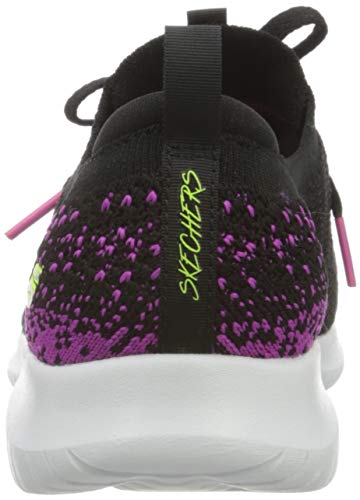 Skechers Ultra Flex-Twilight Twinkle, Zapatillas Mujer, Negro (BKHP Black Knit/Hot Pink Trim), 36.5 EU