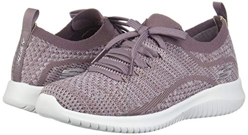 Skechers Ultra Flex, Zapatillas sin Cordones Mujer, Morado (LAV Black Knit Mesh/Trim), 36 EU