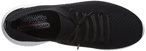 Skechers Ultra Flex, Zapatillas sin Cordones Mujer, Negro Black White BKW, 40 EU