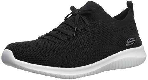 Skechers Ultra Flex, Zapatillas sin Cordones Mujer, Negro Black White BKW, 40 EU