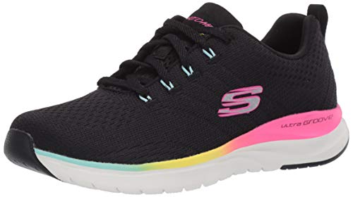 Skechers Ultra Groove Pure Vision, Zapatillas Mujer, Negro Negro Malla Multi Trim Bkmt, 38 EU