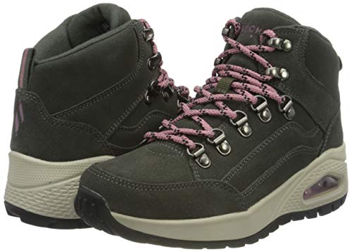 Skechers UNO Rugged, Botas Cortas al Tobillo Mujer, Durasuede Ante Oliva, 41 EU