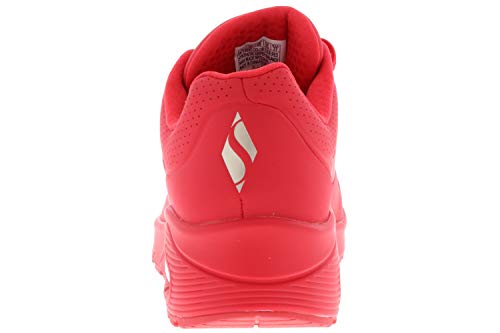 Skechers Uno Stand On Air, Zapatillas Mujer, Rojo (Red Durabuck Red), 38 EU