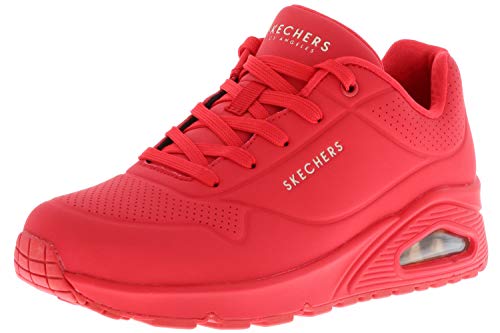 Skechers Uno Stand On Air, Zapatillas Mujer, Rojo (Red Durabuck Red), 38 EU