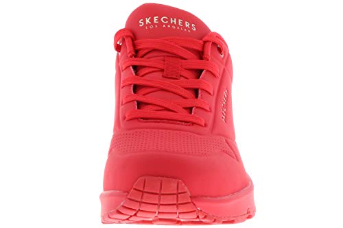 Skechers Uno Stand On Air, Zapatillas Mujer, Rojo (Red Durabuck Red), 38 EU