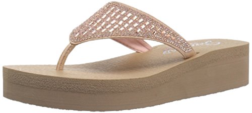 Skechers Vinyasa - Tiger Squad, Chanclas Al Dedo para Mujer, Rosa (Rose Gold), 40 EU
