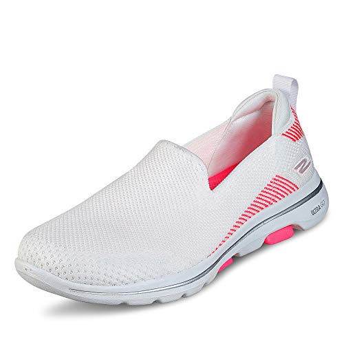 Skechers Zapatillas para mujer Go Walk 5 Prized, color Blanco, talla 42 EU