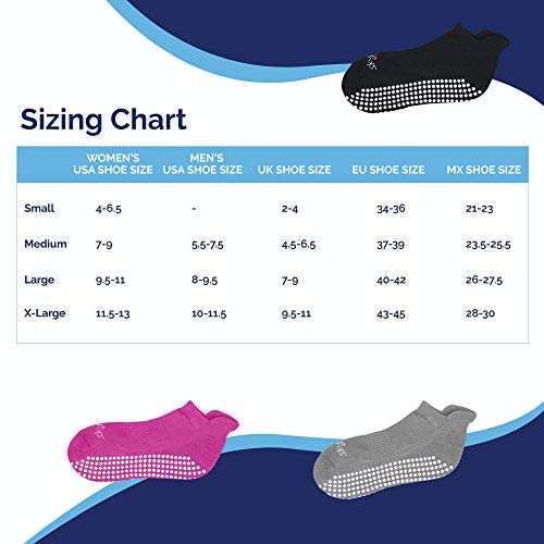 Skyba Calcetines Antideslizantes Para Mujer Hombre - Barre, Yoga, Pilates, Rehabilitación En Hospital (2 Pares- Negro, Small)