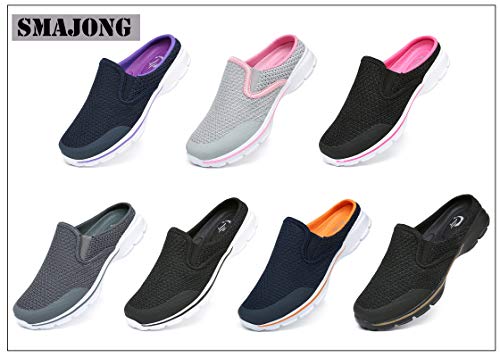 SMajong Zuecos y Mules para Hombre Mujer Comodas Zapatillas de Casa Respirable Ligeros Chanclas Exterior y Interior Gris claro Talla:43 EU