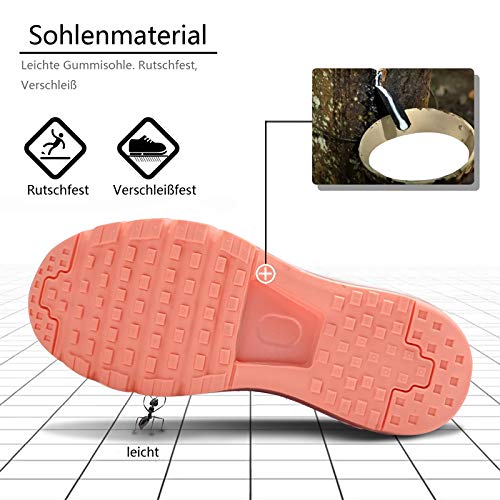 Smarten Zapatillas de Running Hombre Mujer Air Correr Deportes Calzado Verano Comodos Zapatillas Sport Black Pink 37 EU