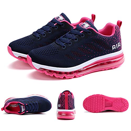 Smarten Zapatillas de Running Hombre Mujer Air Correr Deportes Calzado Verano Comodos Zapatillas Sport Blue Red 37 EU