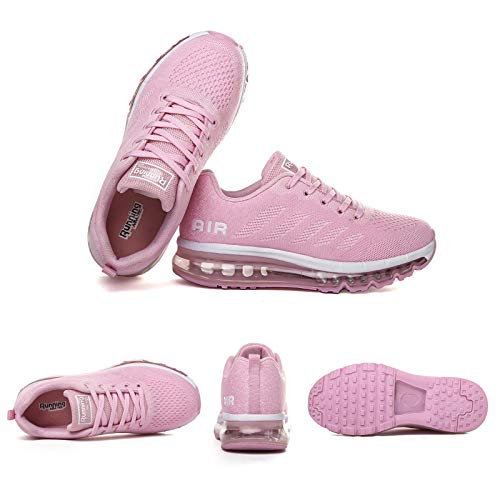 Smarten Zapatillas de Running Hombre Mujer Air Correr Deportes Calzado Verano Comodos Zapatillas Sport Pink 41 EU