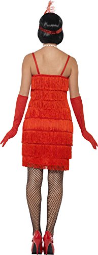 Smiffy's Vestido corto para mujer, estilo años 20, color rojo