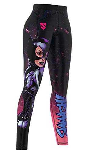 SMMASH Space Cat Deportivos Leggins Largos Mujer, Mallas Deporte Mujer, Yoga, Fitness, Crossfit, Correr, Material Transpirable y Antibacteriano, (S)