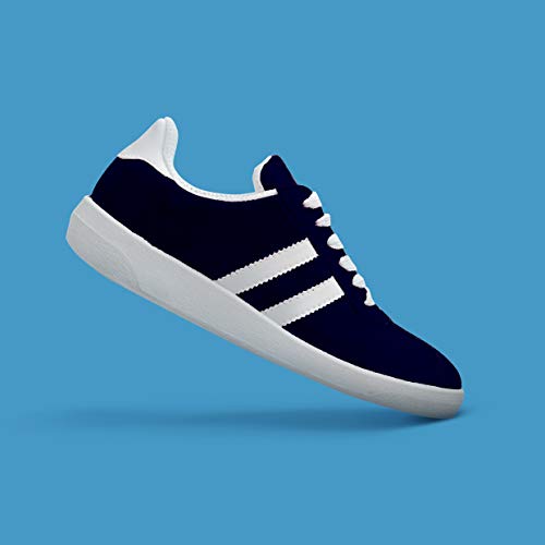 Sneakers de Gamuza Unisexo - Zapatos de Hombre & Mujer & Adolescentes - Calzado informal - Cómodo - Ligero - Para Caminar en Clima Seco - Tallas 42 - Azul