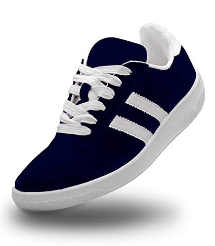 Sneakers de Gamuza Unisexo - Zapatos de Hombre & Mujer & Adolescentes - Calzado informal - Cómodo - Ligero - Para Caminar en Clima Seco - Tallas 42 - Azul