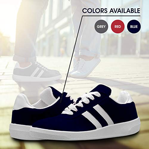 Sneakers Unisexo - de Hombre & Mujer & Adolescentes - Tallas 41 - Calzado informal - Zapatos Cómodo - Сonveniente y Fácil - Para Caminar en Clima Seco - Azul de Gamuza