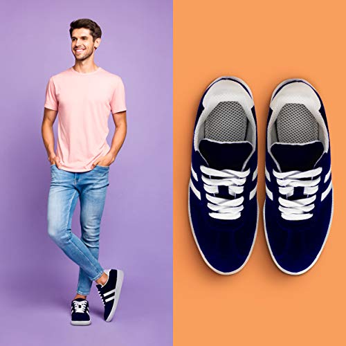 Sneakers Unisexo - de Hombre & Mujer & Adolescentes - Tallas 41 - Calzado informal - Zapatos Cómodo - Сonveniente y Fácil - Para Caminar en Clima Seco - Azul de Gamuza