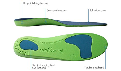 Sole Control 2 Pares Pro Plantillas ortopédicas metatarso y talón Cojines para Plantar Tratamiento de la Fascitis para Todo el pie, elección de Colores (L (EU 42.5-44.5), Verde)