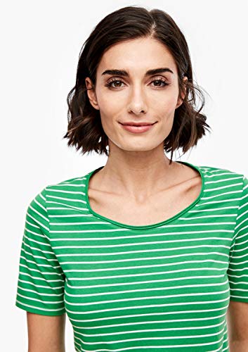 s.Oliver 04.899.32.6022 Camiseta, Verde (Farngrün Stripes 76g3), 36 (Talla del Fabricante: 34) para Mujer