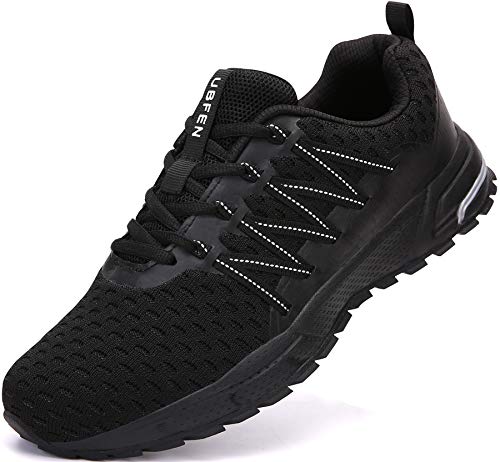 SOLLOMENSI Zapatillas de Deporte Hombres Mujer Running Zapatos para Correr Gimnasio Sneakers Deportivas Padel Transpirables Casual Montaña 39 EU H Negro