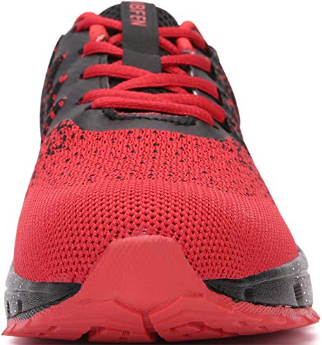 SOLLOMENSI Zapatillas de Deporte Hombres Mujer Running Zapatos para Correr Gimnasio Sneakers Deportivas Padel Transpirables Casual Montaña 40 EU H Rojo