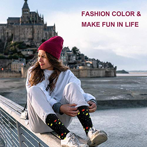 Sooverki Calcetines de compresión para Mujeres y Hombres 20-25 mmHg es el Mejor Graduado atlético, Correr, Volar, Viajar, Enfermeras 12-Multicolor-6 Pares L/XL