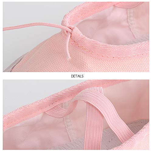 Soudittur Zapatillas de Ballet Suela Partida de Cuero Calzado de Danza para Niña y Mujer Adultos Rosa Tallas 26