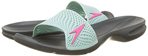 Speedo Atami II Max AF 809188, Chanclas Mujer, Gris/Azul, 35.5 EU