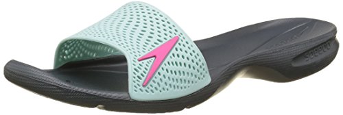 Speedo Atami II Max AF 809188, Chanclas Mujer, Gris/Azul, 35.5 EU