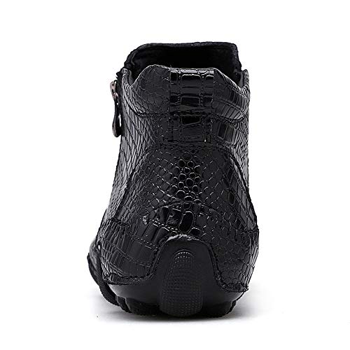 Splaa Botas Zapatos Hombre Botas Botines Martin Botas Marca Cuero Calidad Resbalón en Motocicleta Hombre Cálido 12 Marrón