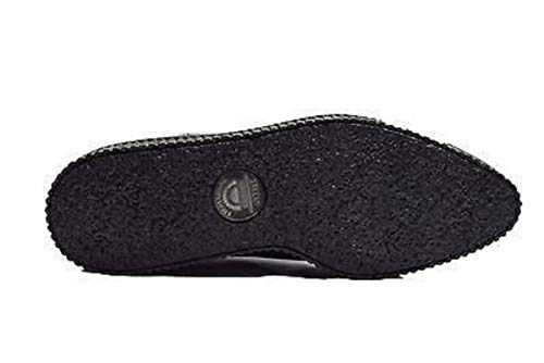 STEELGROUND Botas de tobillo de cuero negro con tierra de acero Chelsea Bota puntiaguda Creepers Sc210Z178, color Negro, talla 42 1/3 EU