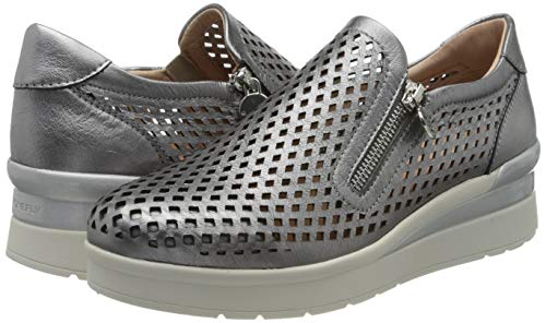 Stonefly Cream 25 Laminated LTH, Zapatillas Mujer, Grigio Wild Gray Metal 1bp, 39 EU