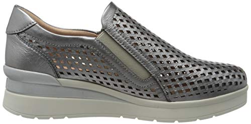 Stonefly Cream 25 Laminated LTH, Zapatillas Mujer, Grigio Wild Gray Metal 1bp, 39 EU