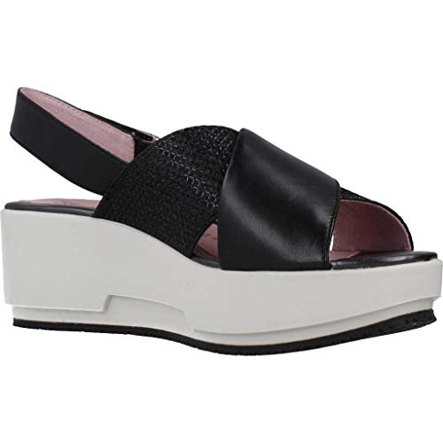 Stonefly - Sandalia de cuña para Mujer - Negro Mujer Talla: 35