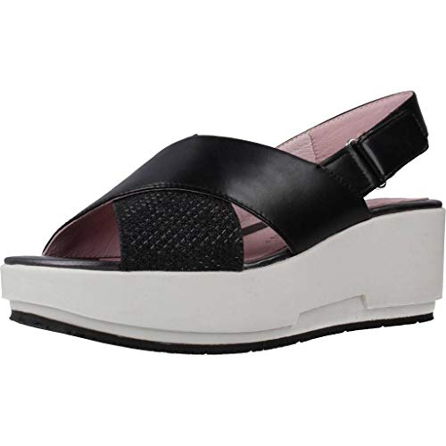 Stonefly - Sandalia de cuña para Mujer - Negro Mujer Talla: 35