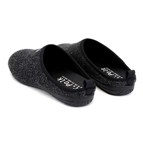 St.Polk® Zapatillas casa Mujer/Hombre Slippers Pantuflas de Estar por casa Fabricadas España Original Unisex Invierno/Verano máxima Comodidad Suela Caucho Plantilla Extraible (Negro/negro, numeric_41)