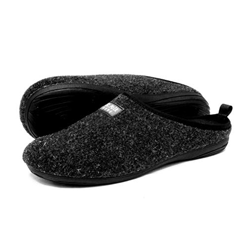 St.Polk® Zapatillas casa Mujer/Hombre Slippers Pantuflas de Estar por casa Fabricadas España Original Unisex Invierno/Verano máxima Comodidad Suela Caucho Plantilla Extraible (Negro/negro, numeric_41)