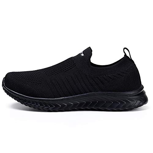 STQ Zapatillas de caminar para mujer sin cordones informales, color Negro, talla 41 EU