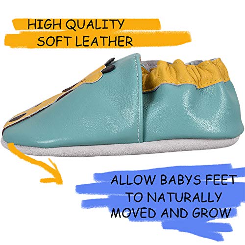 SUADEX Primeros Pasos Bebe Niños Niña Zapatos Zapatillas de Estar por Casa Pantuflas Calzado Botitas y Patucos Infantiles Piel Sintético 0-24 Meses