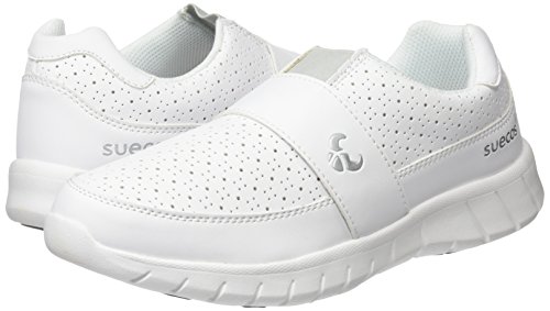 Suecos Edda, Zapatos de Trabajo Unisex Adulto, Blanco (White), 42 EU