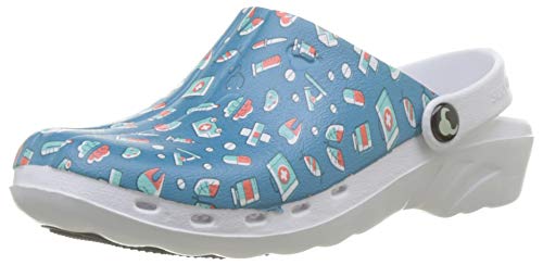 Suecos Oden Medical, Zuecos de Trabajo Mujer, Multicolor (Estampado 27), 39 EU