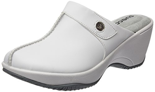 Suecos Vera, Zapatos de Trabajo para Mujer, Blanco (White), 38 EU