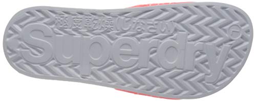 Superdry Tape Pool Slide, Sandalia. Mujer, Rojo neón, Small EU